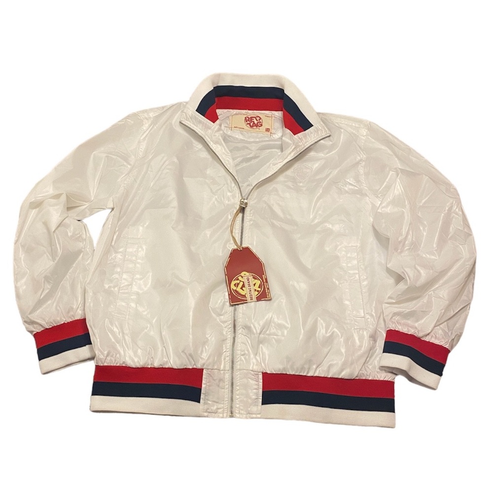 Red Tag Brand Mens White Windbreaker Zip Up, 2x, NWT, $95